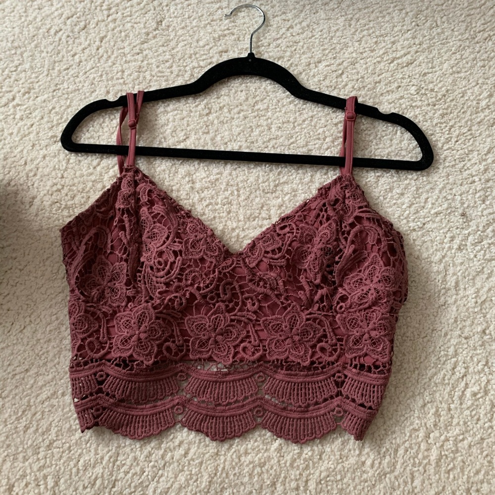 Lace cropped bustier top